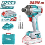 ATORNILLADOR DE IMPACTO INALAMBRICO 1/4 20V INCLUYE 2 BATERIAS, CARGADOR Y 5 ACCESORIOS CAJA PLASTICA INDUSTRIAL SUPER TOTAL (UTIRLI2028)