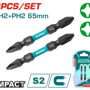 Puntas Taladro Industrial Doble Punta Imantada 65MM (+) (+) Juego x 2 Pzs Super Total (TACIM72PH265)
