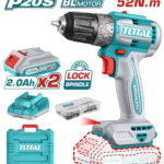 TALADRO INALAMBRICO 1/32 3/8" 20V 52NM INCLUYE 2 BATERIA DE 2.0AH, CARGADOR,47 ACCESORIOS TOTAL (UTDLI20453)