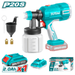 PISTOLA PINTAR INALAMBRICA 800ML 20V INCLUYE BATERIA 20V, CARGADOR, AGUJA DE LIMPIEZA Y DOS BOQUILLAS, TOTAL (UTSGLI20406)