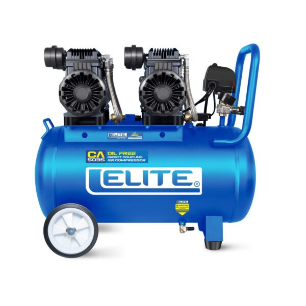 COMPRESOR ELITE 3.5HP TANQUE  50LTS 120PSI EN SERIE LIBRE DE ACEITE (CA5035)