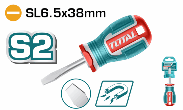 DESTORNILLADOR 1/4X1 1/2" PUÑO (-) PUNTA IMANTADA INDUSTRIAL SUPER TOTAL  (TSDSL6038)