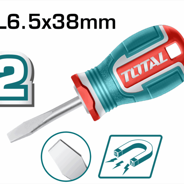 DESTORNILLADOR 1/4X1 1/2" PUÑO (-) PUNTA IMANTADA INDUSTRIAL SUPER TOTAL  (TSDSL6038)