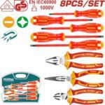 SET DE HERRAMIENTAS AISLADAS 1000V X 8 PZS INDUSTRIAL TOTAL (THKIST3082)