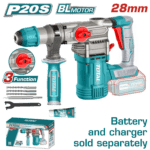 Taladro Rotomartillo Sds Plus  4.5 Jules Inclye Accesorios Cargador y Bateria No Incluido Industrial Total (TRHLI20288)