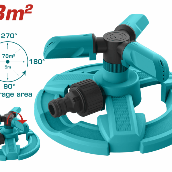 ASPERSOR ROTATIVO (3/4″) PARA JARDIN 3 SALIDAS SUPER TOTAL (THPS23602)