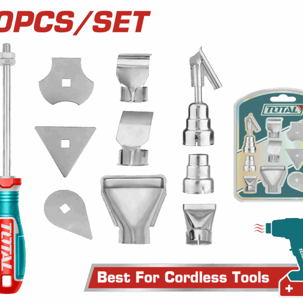 KIT DE ACCESORIOS PARA PISTOLA CALOR X 10 PZS INDUSTRIAL SUPER TOTAL (TBA1011)