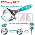 Llave Ajustable 10" Encauchetada  2 en 1 Industrial Super Total (THT10210G)