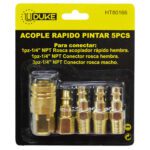 ACOPLE RAPIDO PINTAR UDUKE JUEGO X 5 PCS PARA COMPRESOR (HT80166)