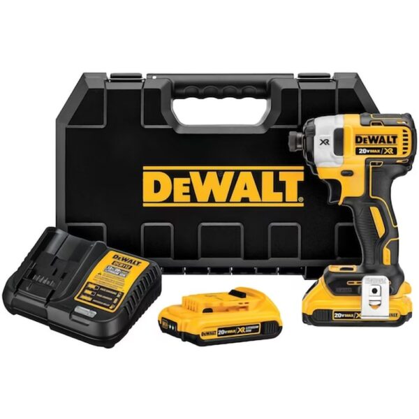 ATORNILLADOR DE IMPACTO 1/4 20V BRUSHLESS INCLUYE BATERIA 2.0AH Y CARGADOR DEWALT (DCF7871D1)
