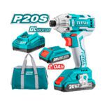 ATORNILLADOR DE IMPACTO INALAMBRICO 1/4" INDUSTRIAL 20V HEXAGONAL INCLUYE 2 BATERIAS 1 CARGADOR TOTAL (UTIRLI2002)