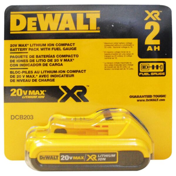 BATERIA DEWALT DE ION DE LITIO 20V 2AH  (DCB203)