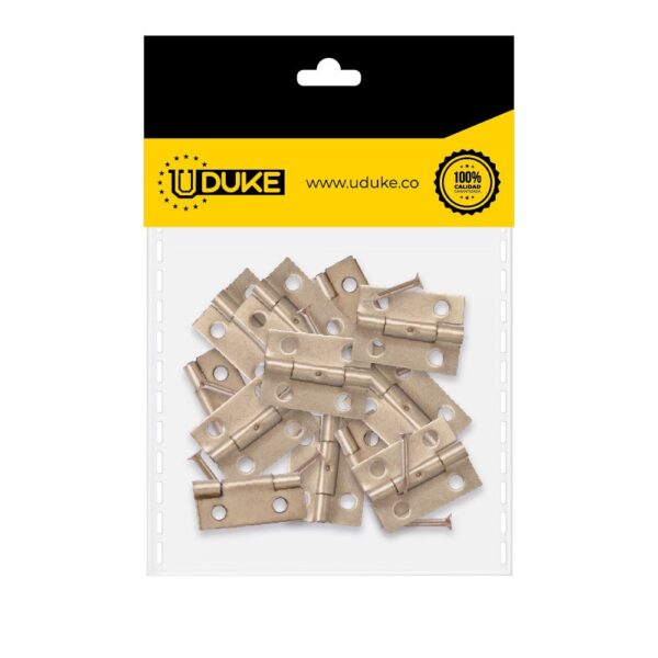 BISAGRA COMUN 3/4" DORADA C.24 PQT X 6 UDUKE