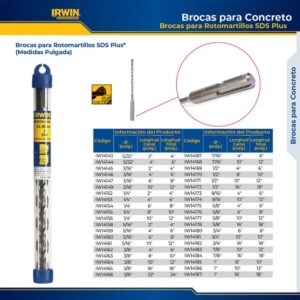 Broca Sds Plus Irwin 1/4 x 12 (IW14156)