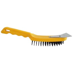 Cepillo Acero con Espatula M/Pasta Amarillo HT 6 Lineas 106 (ACPME-106)(HT30570)