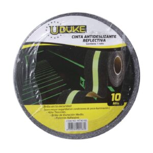 Cinta Adhesiva Antideslizante 2 x 10 MTS Reflectiva Negra Uduke (HT90375)