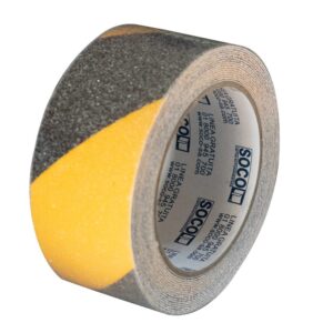 Cinta Adhesiva Antideslizante Soco 2" x 5 MTS (Amarilla/Negra) para Demarcacion (3510)