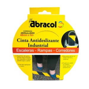Cinta Antideslizante Abracol Grada 2" x 5 MTS Negra-Amarilla (SCCIANTYN48)