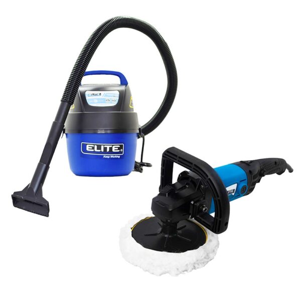COMBO ELITE (HSM1123022) POLICHADORA DE 7 1400W T-PESADO VELOCIDAD VARIABLE (EP181) + ASPIRADORA PARA HUMEDO Y SECO 1 GALON 1.5 HP (VC0115P)