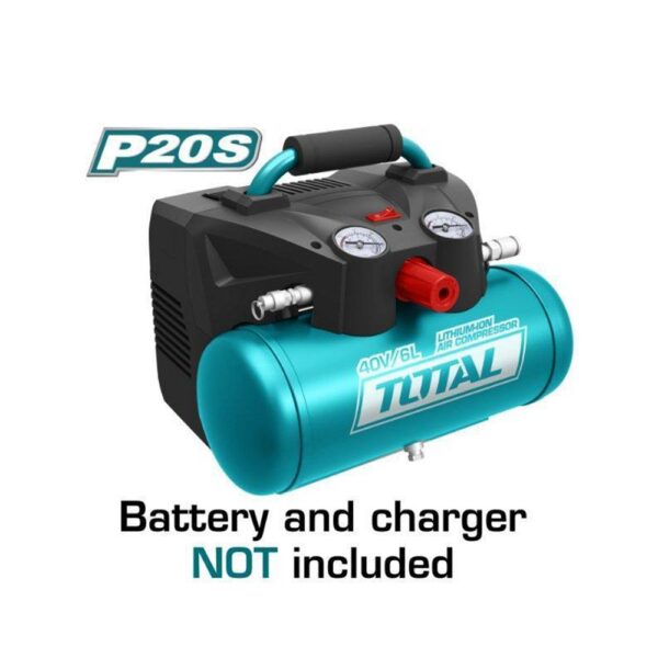 COMPRESOR INALAMBRICO 6 LBS 40V BATERIA Y CARGADOR NO INCLUIDO TOTAL (TACLI2003)