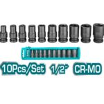 COPAS DE IMPACTO 1/2 INDUSTRIAL CORTA JUEGO X 10PZS 10 - 24 MM TOTAL (THISTD12101)