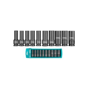 Copas de Impacto 1/2" Industrial Larga 78 MM Juego x 10PZS 10 - 24 MM Total (THKISD12102L)