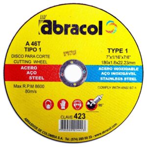 Disco Abracol Amarillo Corte Metal 7 (DT1 180X16X2223MM) (423) (ABD2A0046074)