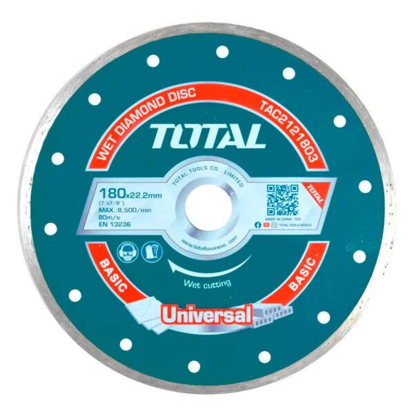 DISCO DE CORTE DIAMANTADO CONTINUO 7 180MM TOTAL (TAC2121803)