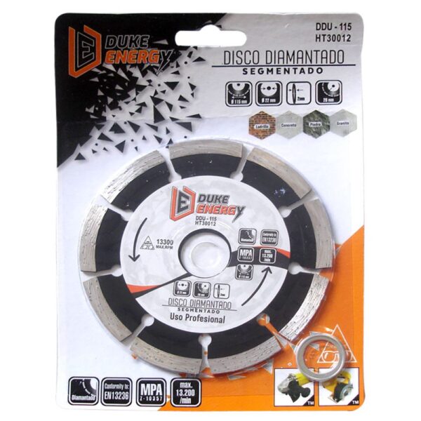 DISCO DIAMANTADO SEGMENTADO DUKE ENERGY PROFESIONAL 4 1/2 (DDU115) (HT30012)