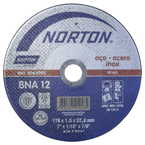 DISCO NORTON CORTE METAL/ACERO INOX 7 PLANO (7X1/16X7/8) (66252843688)