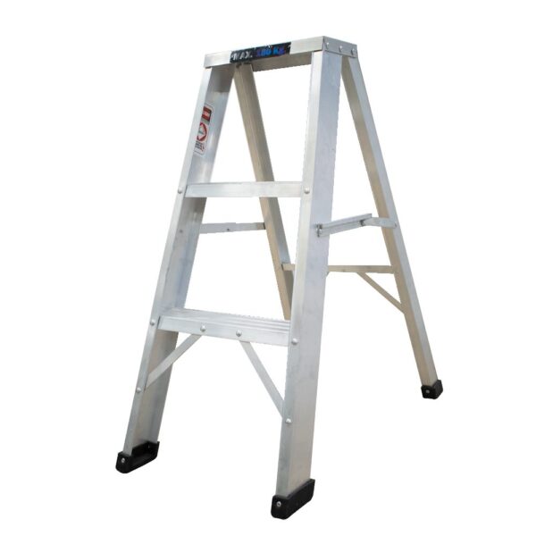 ESCALERA DE ALUMINIO 2 PELDANO 3 PASOS T-1 INDUSTRIAL CAP 180 KILOS UDUKE CON PLATAFORMA (HT1312N)