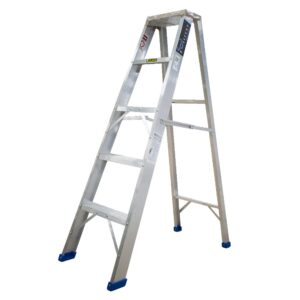 ESCALERA DE ALUMINIO 4 PELDAÑO 5 PASOS T-1 INDUSTRIAL CAP 180 KILOS 140 CM (HT1314N)