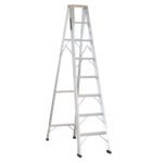 ESCALERA DE ALUMINIO 7 PELDANOS 8 PASOS CAP 150 KILOS USO INDUSTRIAL UDUKE CON PLATAFORMA 227 CMS (HT1317N)