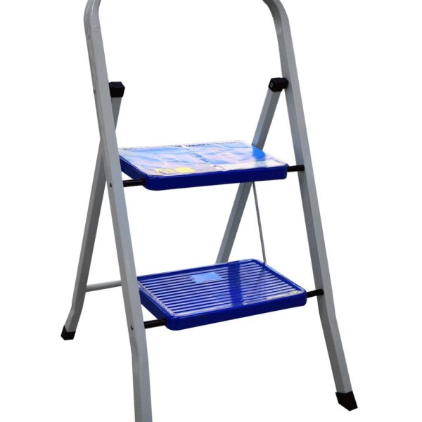 ESCALERA PLEGABLE TUBULAR METALICA 2 PELDANOS UDUKE (HT1322)