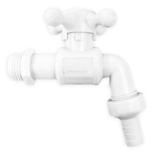 GRIFO PLASTICO GG BLANCO CRUCETA CON RACOR (HT20147)