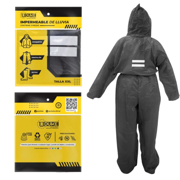 IMPERMEABLE PARA MOTO PLASTICO COMPLETO REFLECTIVO TALLA XXL
