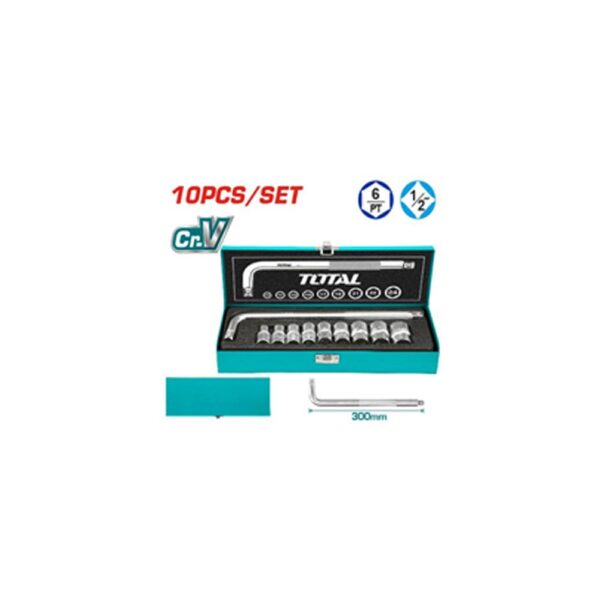 JUEGO DE COPAS X 10 PZS 1/2 (10-24MM) INDUSTRIAL TOTAL (THTL121101)