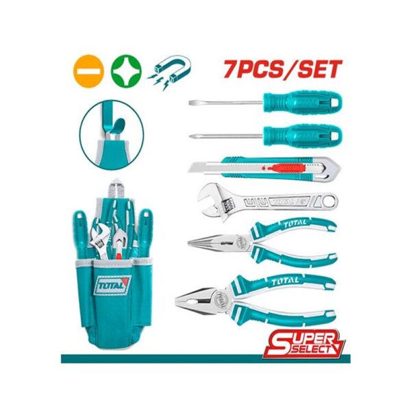 JUEGO DE HERRAMIENTAS X 7 PZS INCLUYE PORTAHERRAMIENTAS SUPER SELECT TOTAL (THKTHP91076)