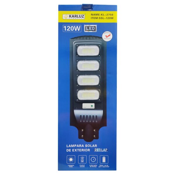 LAMPARA LED SOLAR ALUMBRADO PUBLICO 120W KARLUZ LG709 (SIN CONTROL) (KL-2750)