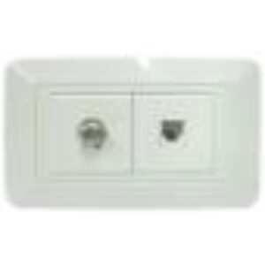 LINEA BK BLANCA INCRUSTAR TOMA TELEFONO + TV (118Z-78) (HT20343)