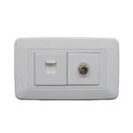 LINEA BK BLANCA INCRUSTAR TOMA TELEFONO + TV VHARBOR (118Z-78) (HT1524)(HT20343)