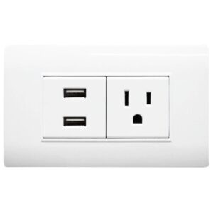 LINEA BK PLUS BLANCA INCRUSTAR TOMA SENCILLO + 2 USB (118K-36) (HT20686)