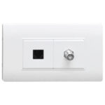 Linea Bk Plus Blanca Incrustar Toma Telefono + TV (118K-78) (HT20684)