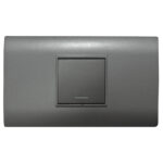 LINEA BK PLUS GRIS INCRUSTAR SWICHE SENCILLO CONMUTABLE 110-220 (118K-01-3W-FMGRY) (HT20704)