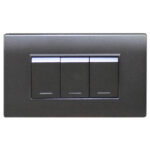 LINEA BK PLUS GRIS INCRUSTAR SWICHE TRIPLE CONMUTABLE 110-220 (118K-03-3W-FMGRY) (HT20706)