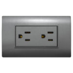 LINEA BK PLUS GRIS INCRUSTAR TOMA DOBLE 110-220 (118K-06-FMGRY) (HT20708)