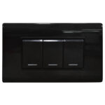 LINEA BK PLUS NEGRA INCRUSTAR SWICHE TRIPLE CONMUTABLE 110-220 (118K-03-3W-BLK) (HT20720)
