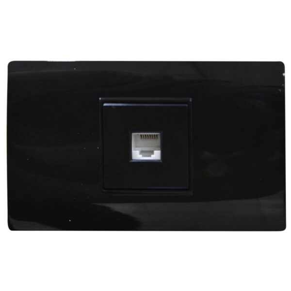 LINEA BK PLUS NEGRA INCRUSTAR TOMA LAN INTERNET (118K-27-BLK) (HT20729)