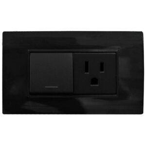 LINEA BK PLUS NEGRA INCRUSTAR TOMA SWICHE 110-220 (118K-07-3W-BLK) (HT20724)