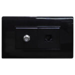LINEA BK PLUS NEGRA INCRUSTAR TOMA TELEFONO + TV (118K-78-BLK) (HT20726)